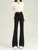 Micro Flared Pants For Women With High Waist And Fleece Lining For Autumn Casual Wear