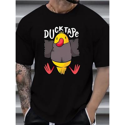 Europäische Größen Vintage Lässiges Entenband Entenküken Grafikdruck T-Shirt für Herren, Rundhalsausschnitt, Sommerkollektion, Große Größen
