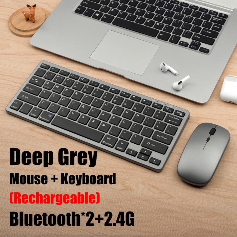 2.4G Wireless Keyboard Mouse Set 2 Modes Bluetooth 5.0 Keyboard Mouse Combo Ultra-thin Bluetooth Keyboard PC Accessories