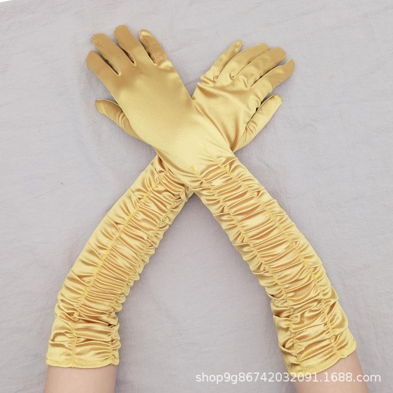 Satin Satin Gloves Long Ladies Halloween Gloves Sexy Dinner Gloves Wedding Gloves Matte Satin Gloves
