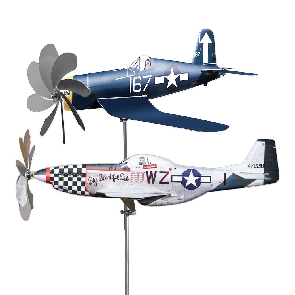 Airplane Wind Spinner Wind Spinners Wind Sculpture Windmill Aircraft Stainless Steel Easy to assemble Weatherproof Wind Powered
