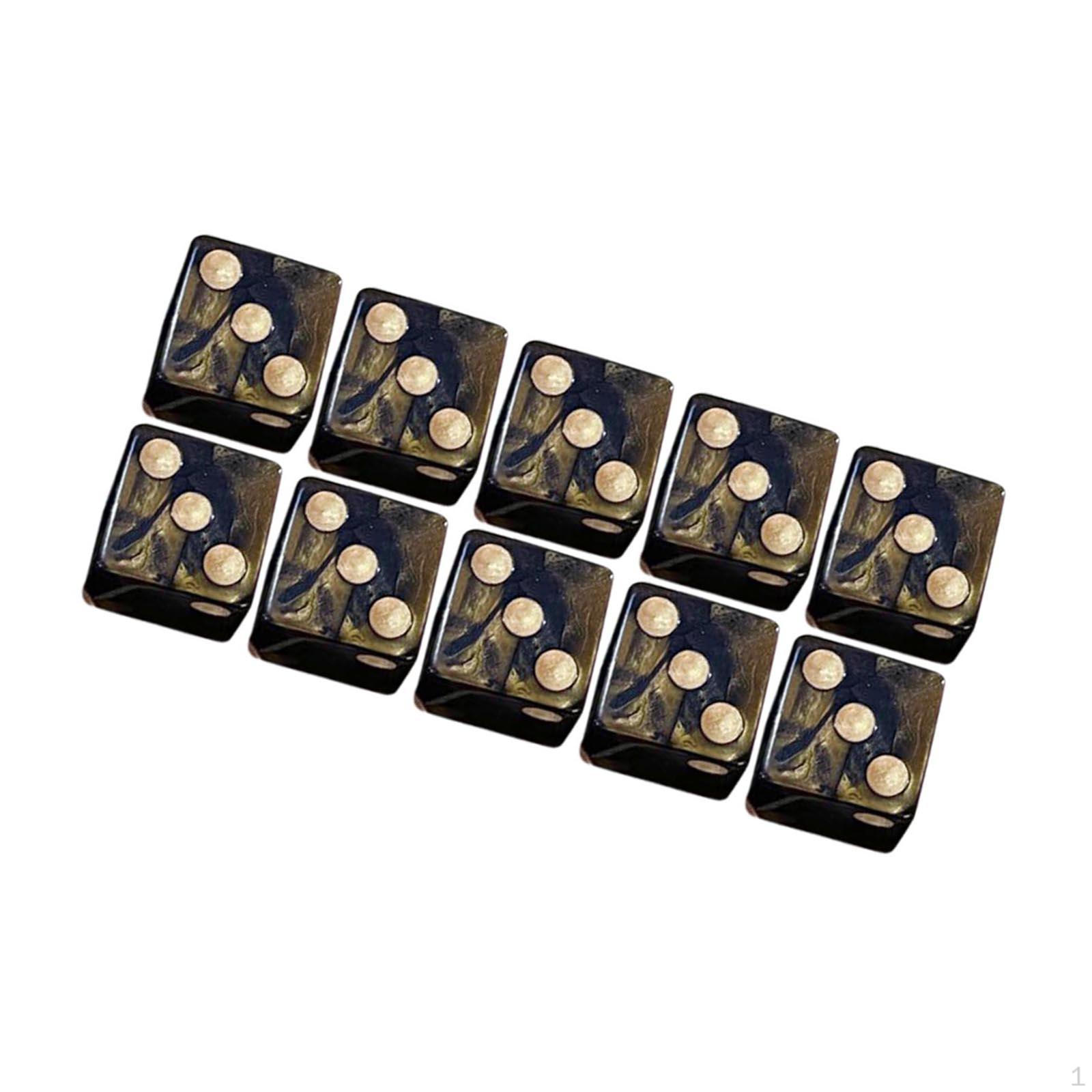 Набор из 10 шестигранных кубиков (D6) для настольных игр, RPG, ролевых игр. Непрозрачные, 16 мм.