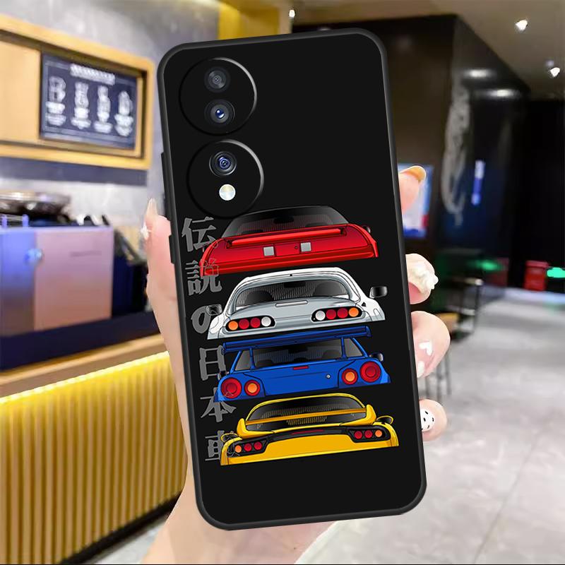 Japan JDM Sports Car Comic For Honor Magic 8 7 6 5 Lite Case For Honor 200 400 Pro 50 70 90 X8c X8b X9a X9b X9c Win RT