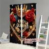 2Pcs Diamond Heart Crown print curtains  suitable for bedroom  living room kitchen decoration  home decoration  window decoration