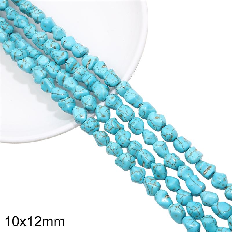 1 Strand 38CM Blue Turquoises Stone Chain Charm Beads Chain DIY Bracelet Necklace Jewelry Making