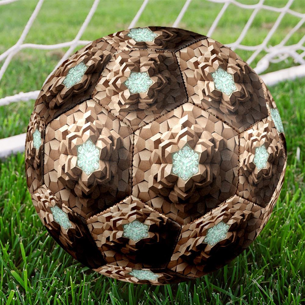 1pc Diamond Hexagon Themed Soccer Ball, Size 5, Lightweight PVC Material, Outdoor Training Soccer Ball Gift. q62272