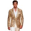 Men's Blazers Rhinestone Collar Velvet Sequin Embroidered Shiny Suit Jacket - Stylish Formal/Party Outerwear