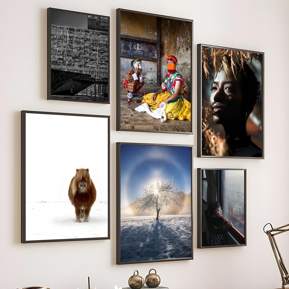World Photo Contest Personality Art Poster Sticky Wall Art Printing Waterproof Home Living Bed Room Bar Hallway Aesthetic Decor