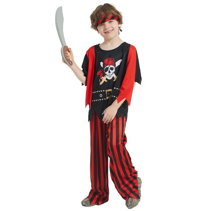 Children's Halloween Pirate Costume - Caribbean Captain Skeleton for Boys & Girls