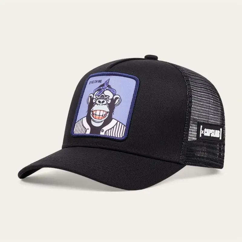 Spring Summer Cartoon Animal Embroidery Baseball Cap for Men Women Street Breathable Net Shade Cap Unisex Hip Hop Dad Mesh Hat