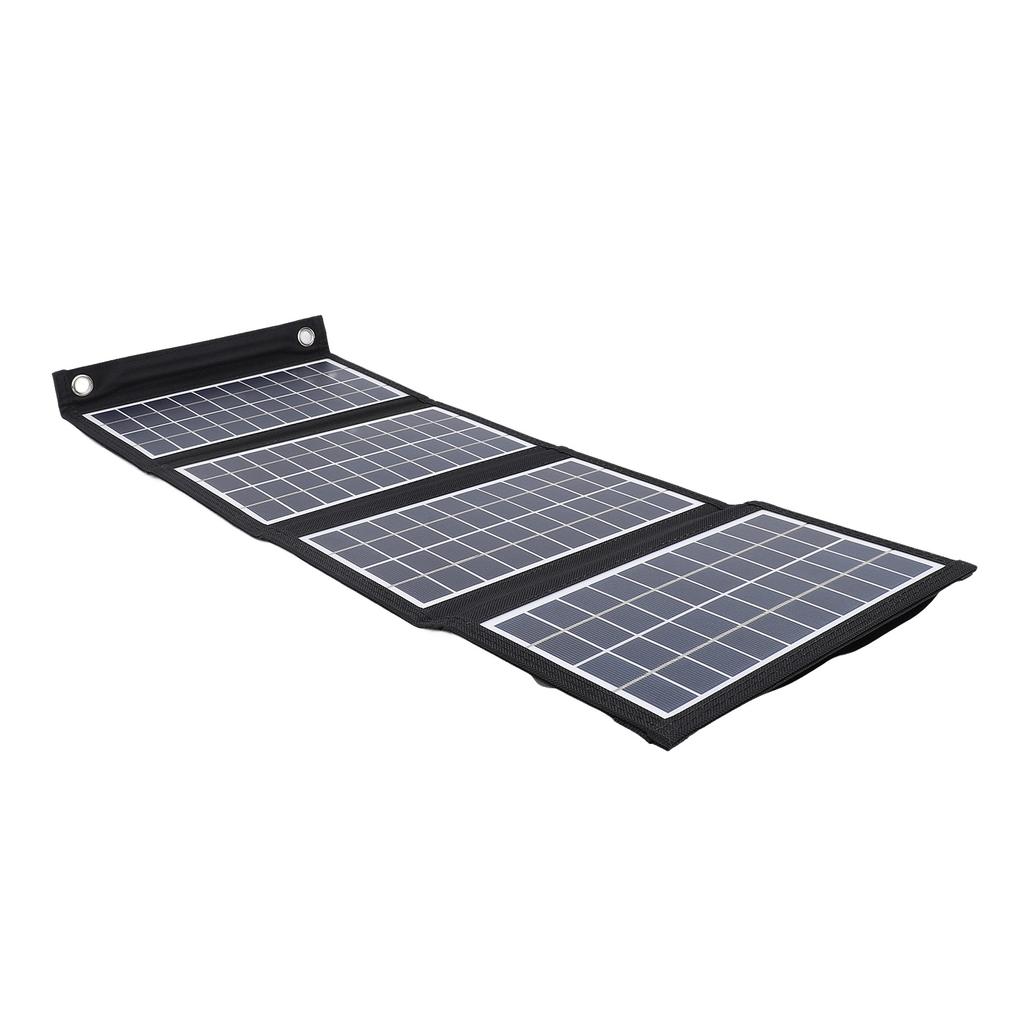 Portable Solar Panel 30W 5V Foldable Solar Panel Charger with Dual USB Outputs for Outdoor Camping Trip 4 Fold
