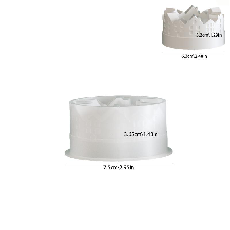 

3D Castle House Shaped Candle Holder Silicone Mold DIY Hollow Design Candlestick Gypsum & Tea Lamp Resin Crafts Home Decoration