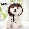 Funny Cat Cosplay Wig Pet Wig, Cute Bob Cut Afro Curly with Adjustable Accessories Elastic Band, Breathable for Dogs, Cats Halloween Party Headwear