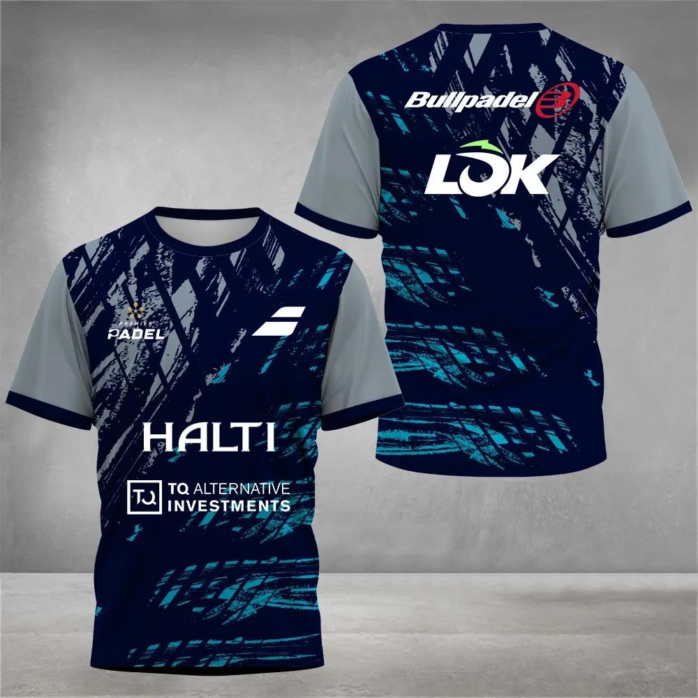 Sommer 3D-gedruckte Tennis-Trainings-Trikots Schnelltrocknend Atmungsaktiv Rundhalsausschnitt Kurzarm Blazer T-Shirt Herrenmode Freizeit Sportbekleidung