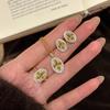 2025 Fashionable French Retro High Grade Iris Pendant Necklace, Light Luxury Flower Earstuds, Charm Diamond Set Open Ring