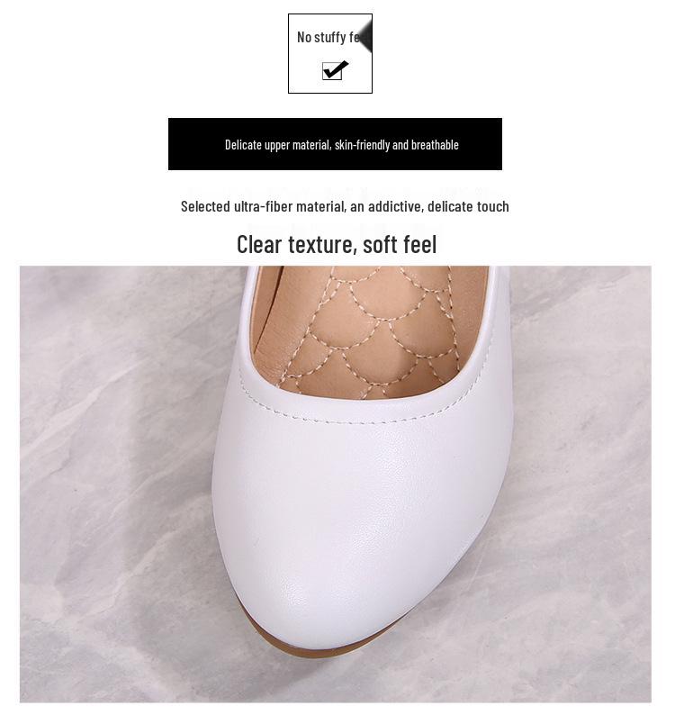 Nurse Soft Sole White Wedge Mary Jane Loafers - Comfortable Spring Shoes for Women