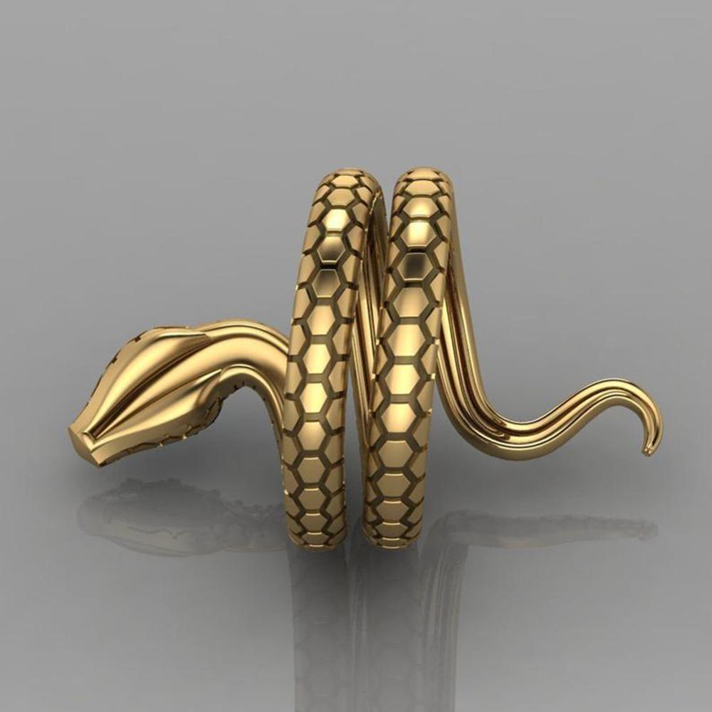 Anillo Serpiente Creativo con Zirconia Zafiro Microincrustada, Retro Exagerado Serpiente Espíritu