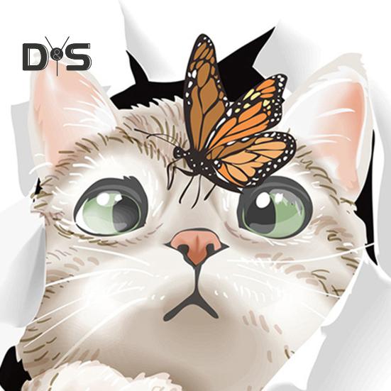 Decorative Toilet Sticker Self-adhesive Waterproof Easy-peel Traceless Bathroom Toilet Lid Sticker Cat Shaped Decal