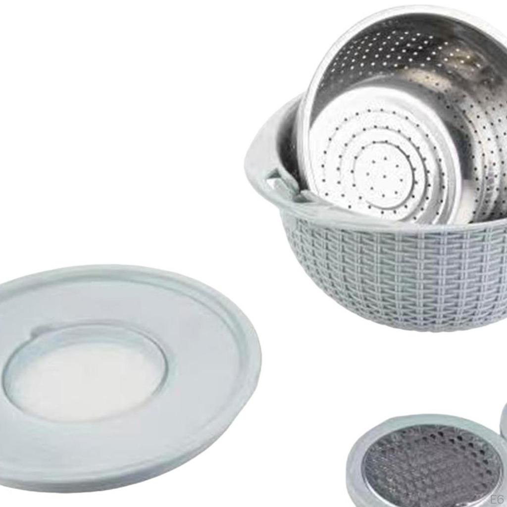 Colander with Mixing Bowl Set Fruit Vegetable Washing Basket Detachable Washer for Grapes Beans