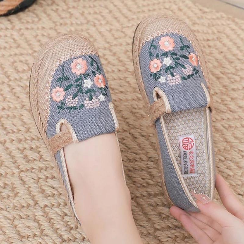 Casual Slip On Linen Shoes for Women Y2k Fashion 39 Designer Luxury Aesthetic Walking New Arrival 2025 Deals Woman Footwear Sale