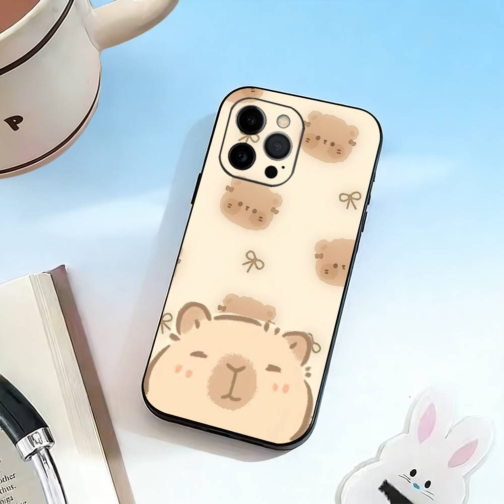 Cute K-Kawaii Capybara   Phone Case Silicone Soft For IPhone 17 16 15 14 13 12 11 X XR Plus Pro Max Plus