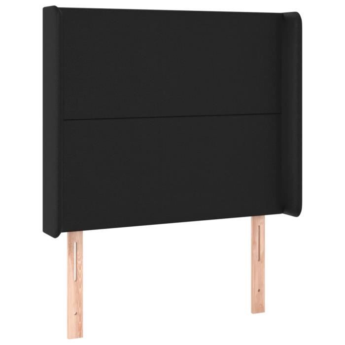 VidaXL Tête de lit avec oreilles Noir 93x16x118-128 cm Similicuir3119378