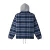 Men's Vans Jackets Unisex Blue White Plaid Hooded (Non-detachable) Moderate