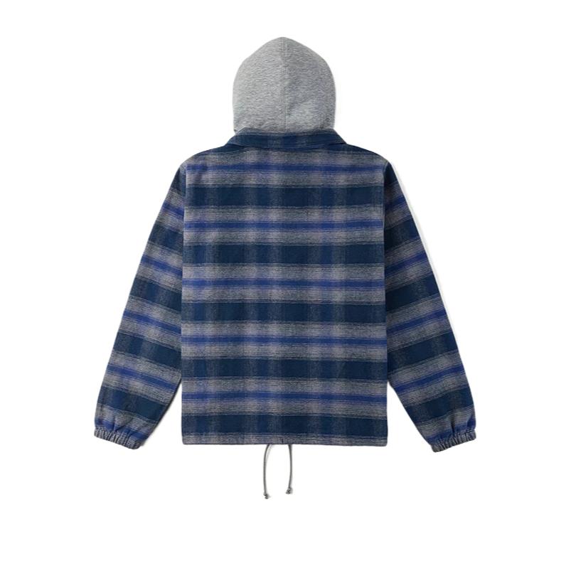 Men's Vans Jackets Unisex Blue White Plaid Hooded (Non-detachable) Moderate