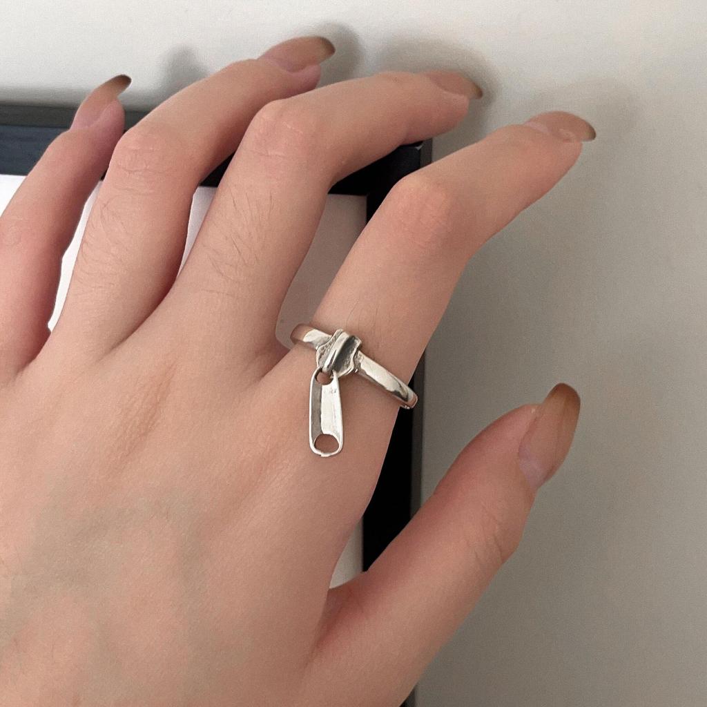 Korea S925 Sterling Silver Women's Vintage Open Band Ring - Simple, Light Luxury, Heavy Industry Design