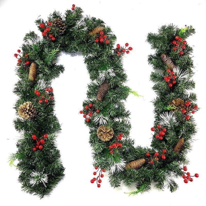 Guirnalda de Navidad de PVC Ignífugo de 2,7 m para Decoración de Ventanas y Techos