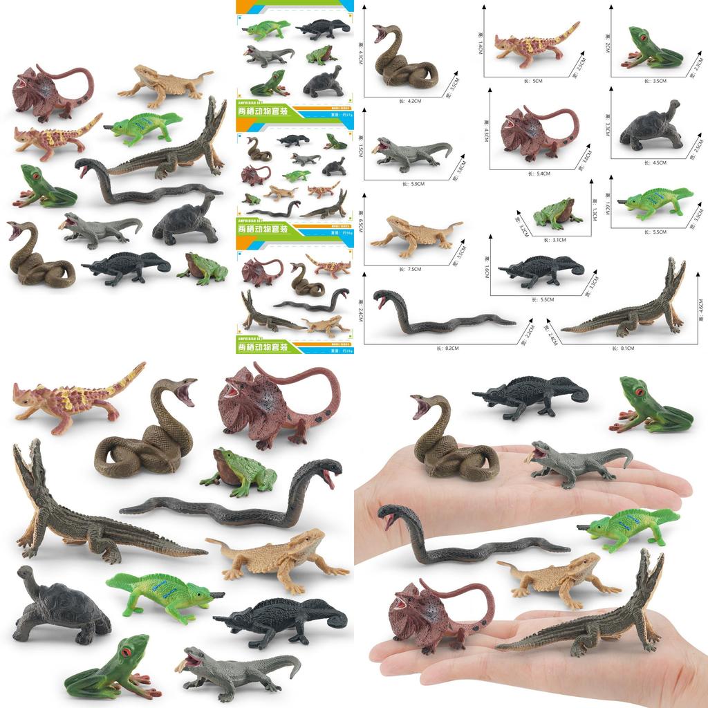 Detailed Pvc Frog Turtle Lizard Snake Chameleon Model Set For Nature Enthusiasts And Collectors