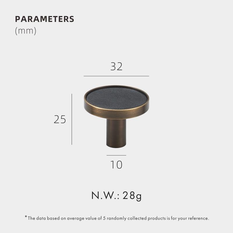 Dooroom Brass Furniture Handles Real Leather Nordic Simple Pulls Cupboard Wardrobe Dresser Shoe Box Drawer Wine Bar Cabinet Knob