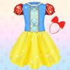 [Dreamon] Princess Dress, 4 Kids Dresses, 1 Cloak, Scepter, Crown, Jewelry, Hair Clip, Accessories Included, Girls' Toys, Girls' Gifts, 3, 4, 5, 6