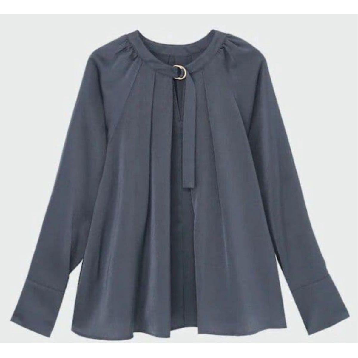 Good condition PLST Plaste Satin D Kantak 2way blouse Gray M