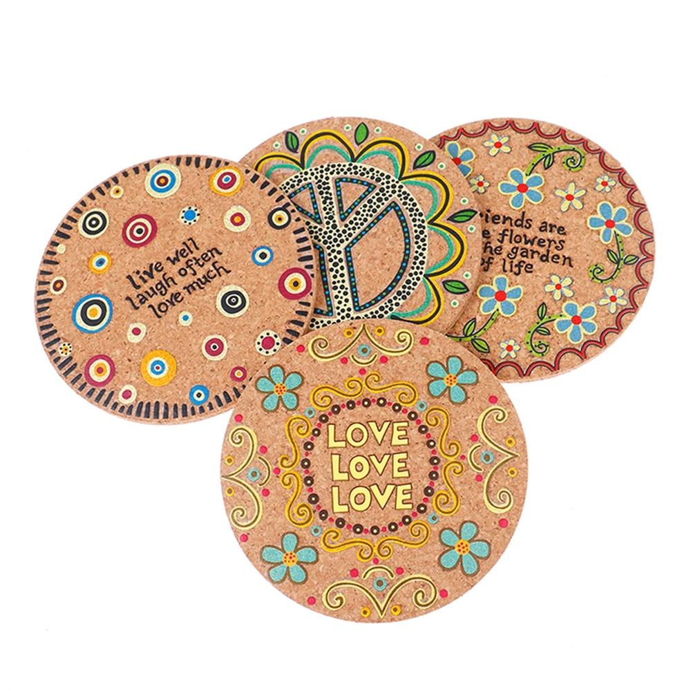 Coaster 4pcs Round Desktop Decoration for Family Wedding Party Banquet