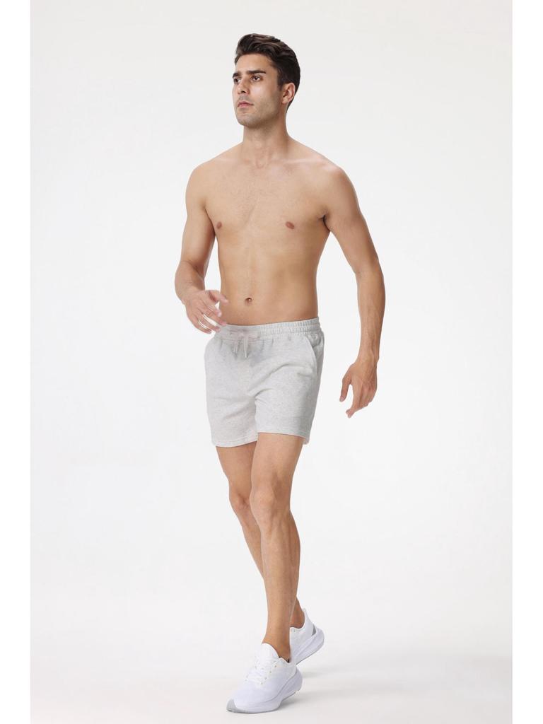Solid Color Men's High-Elastic Cotton Running Shorts