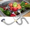 Kitchen Double Sink Downpipe Fittings Stainless Steel Flexible Drain Tubing Pipe Kit for Kitchen Bathroom Washroom