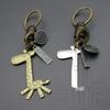 Bronze Retro Deer Alloy & Cowhide Keychain