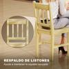 Dining Chairs Set of 2, Kitchen Chair with Slat Back, Pine Wood Structure for Living Room and Dining Room, Natural