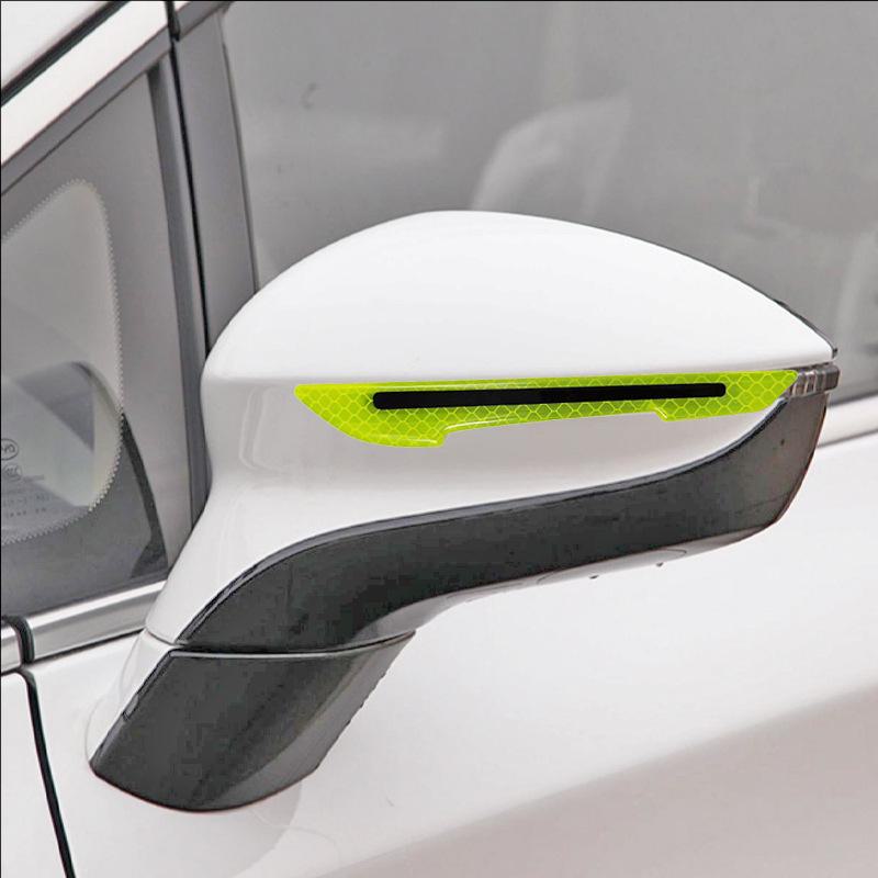 Car Side Anti-Collision Stripe - Protects Door Handle, Rearview Mirror, and Prevents Scratches. Reflective Warning Sticker for Bump Prevention.