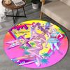 Jem Holograms Neon Art Round Rug for Livingroom,Bedroom, Palyroom, Chair Rug, Area Rug, Circle Carpet, Large Size Fan Christmas Gift