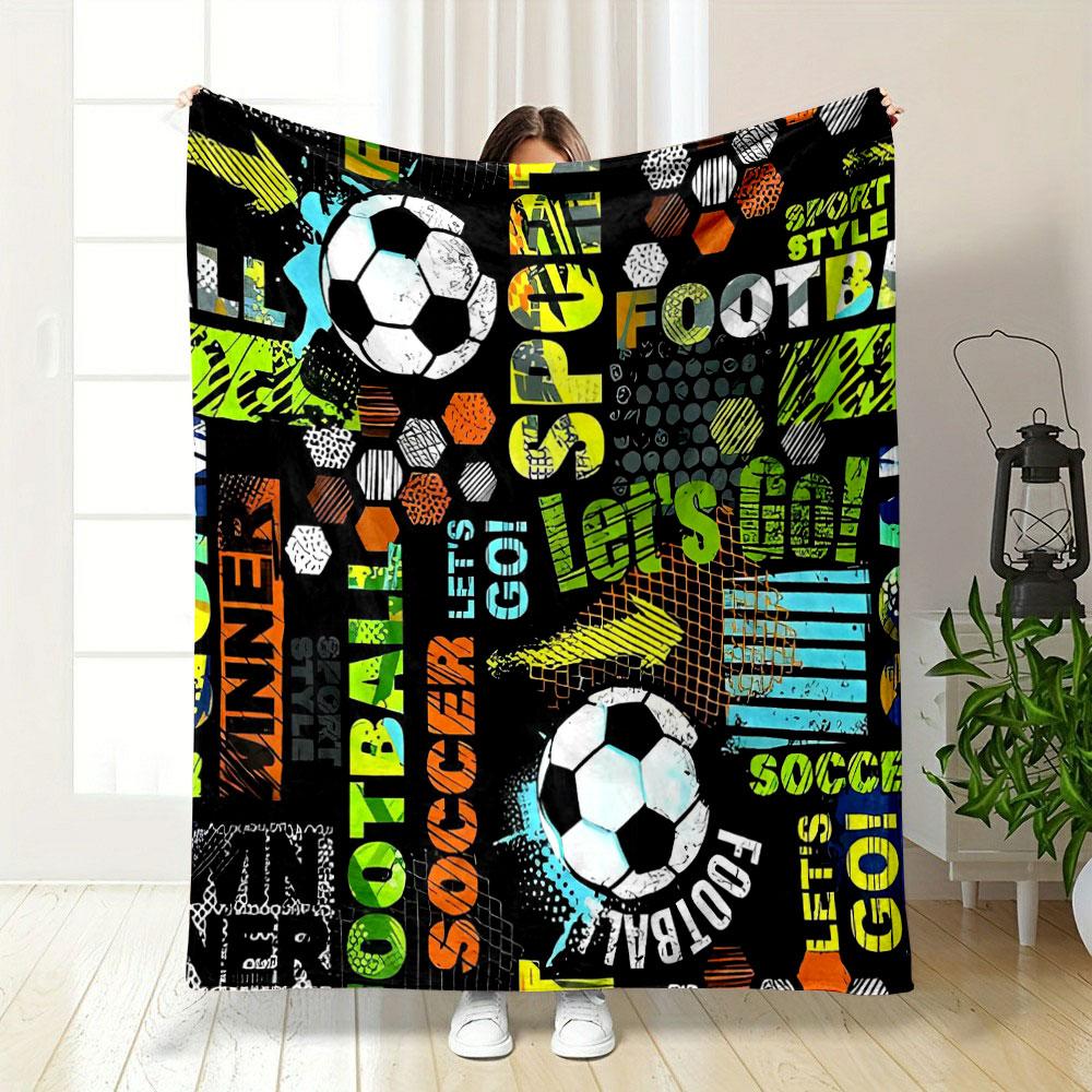 Football Themed Casual Blanket Bedroom Blanket for Livingroom Couch Lunch Break Soft Throw for Friend's Festival Gift