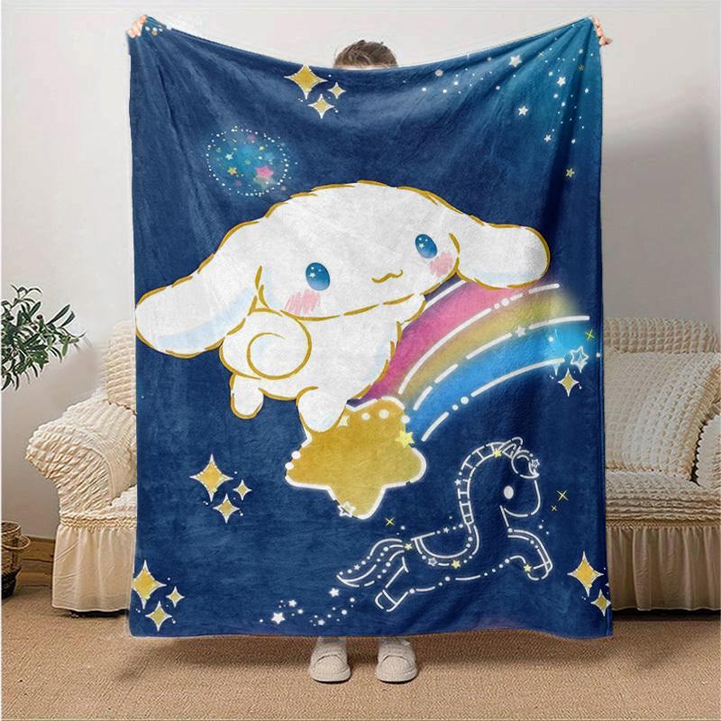 

1pc, Sanrio Cozy Unicorn Dream Home Decor Flannel Blanket: Perfect Gift for Bedroom, Living Room, Travel, Camping, Car, Beach, Office Nap, Ideal Sofa 130x150cm