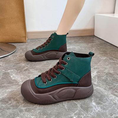 Herbst- und Winter-Schuhwerk Übergröße Bequem Hoher Schaft Rundkopf Dicke Sohle Flachsohle
