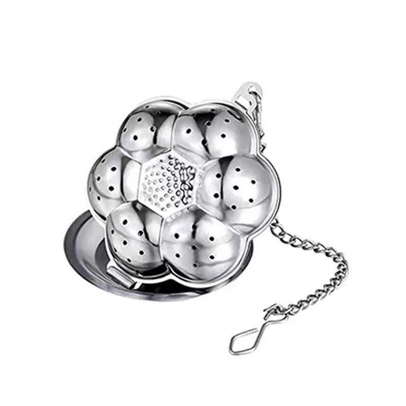 1Pc,Stainless steel chain tea leakage owl small teapot house bird duck shell type tea filter creative tea maker