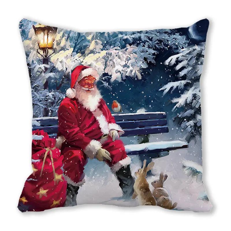 Christmas Decoration Pillow Case Sofa Cushion Cover Bedroom Room Dormitory Home   New Year Gift
