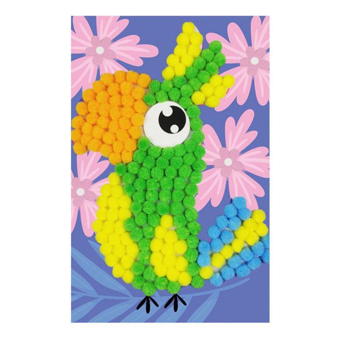 Tableau en pompons - Activité pour enfant - Oiseau