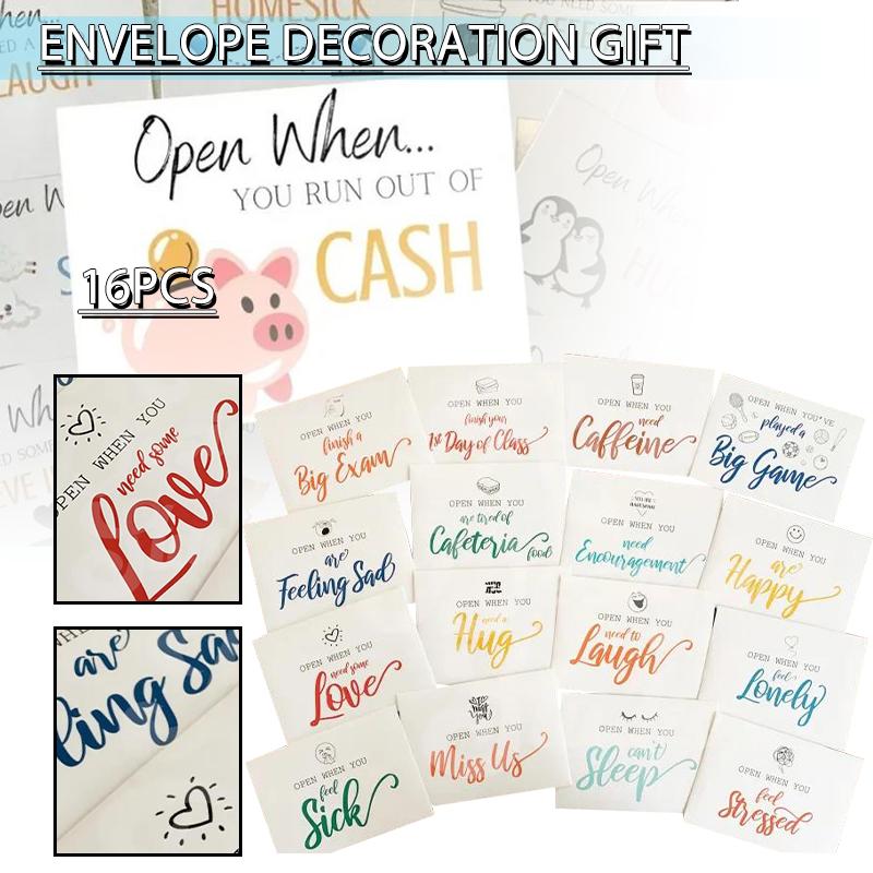 

PDTO 16pc Open When Envelopes College Care Package Leaving Home Gift For Daughter Son
