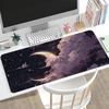 Starry Moon Cloud Large Extended Gaming Mouse Pad Non Slip Desk Surface Golden Night Sky Print For Gaming And Office Use