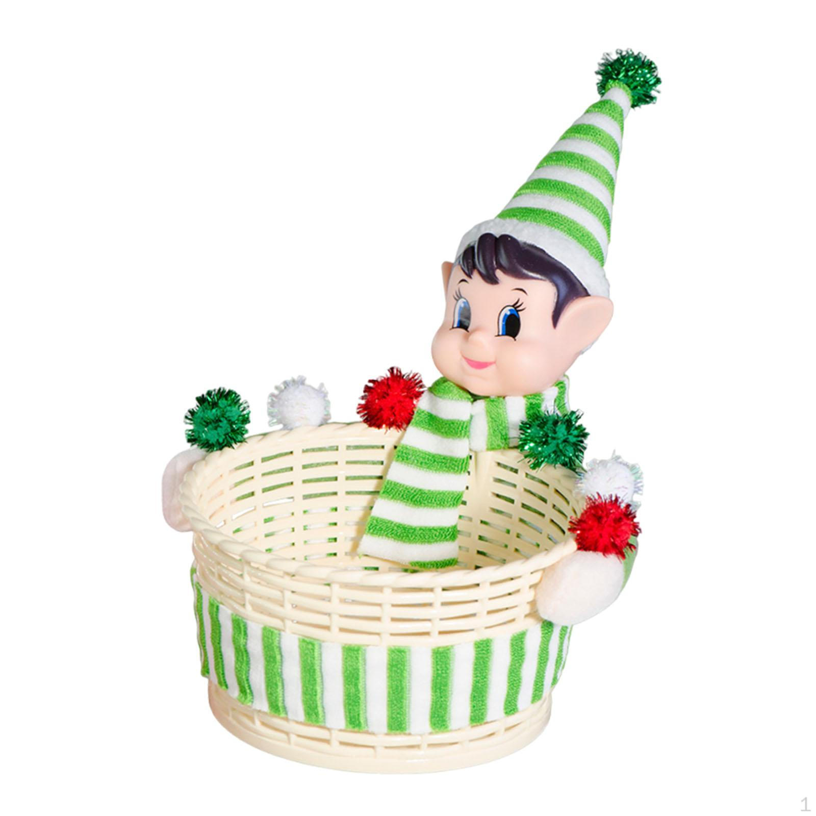 

Рождественский Эльф Контейнер Корзина для Конфет Рождественская Коробка Декор для Детей Праздничный Подарок зелёный